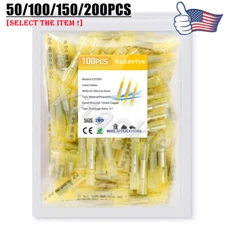 50/200pcs 12-10 AWG Heat Shrink Crimp Terminals Kit Yellow Butt Wire Connectors