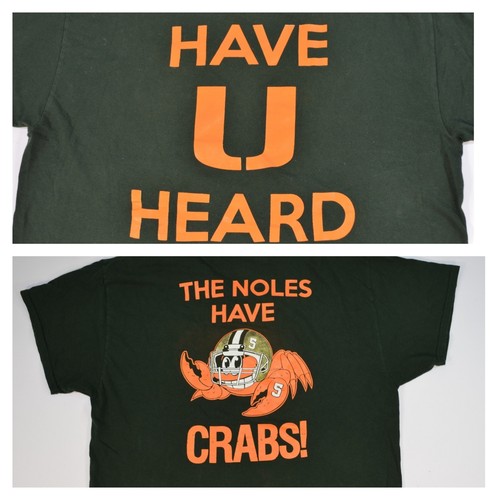 T-shirt Vintage Miami Hurricanes 1989 – Salem NFL, Taille XL, Gris, Stock Neuf