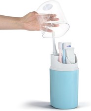 Toothbrush Organizer with Cover,4 Slots for Bathroom Toothbrush Holders