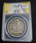 1878-S Trade Dollar- ANACS VF 20 Details Cleaned