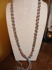 Vtg Native American Juniper Bead Seed Necklace Blue Seed Bead Lariat Artisan — photo 3