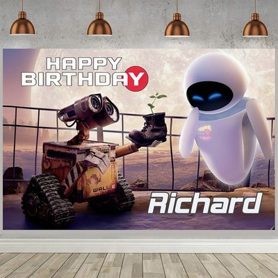 Wall E and Eve Personalisiertes Banner Individuelle Hintergrund Vinyl