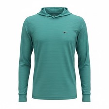 Vineyard Vines Edgartown Striped Hoodie Pullover Blue Green XS Long Sleeve
