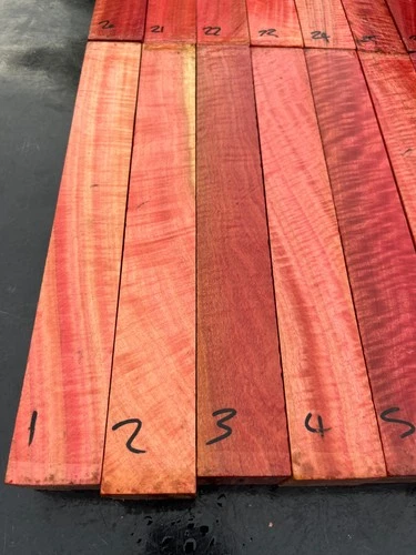 PINK IVORY turning spindle / carving blank 305 x 40 x 40mm CURLY / FLAME GRADE