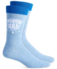 Club Room Men's Super Dad Stretch Crew Socks, Blue/White, One Size