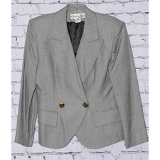 Christian Dior Houndstooth Double Breasted Hourglass Jacket Blazer 10P