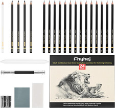 Drawing Pencil Set 24 Pieces Graphite Sketching Pencils for Artists Black