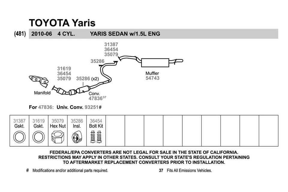 For Honda Civic 96-11 Exhaust Manifold Flange Gasket High Temperature Graphite w Foto 2 de 4