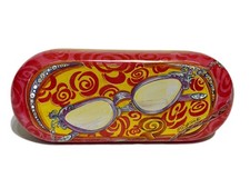 Brighton Hard Eyeglass Case Red Yellow Rose Motif Glasses Illustration Design
