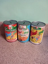 Vintage 1980's 90s Chef Boyardee Beefogetti Pasta Food Tin COIN BANK X3