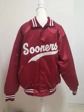 Vintage Oklahoma Sooners  NCAA Satin Jacket 3XL Made in USA 