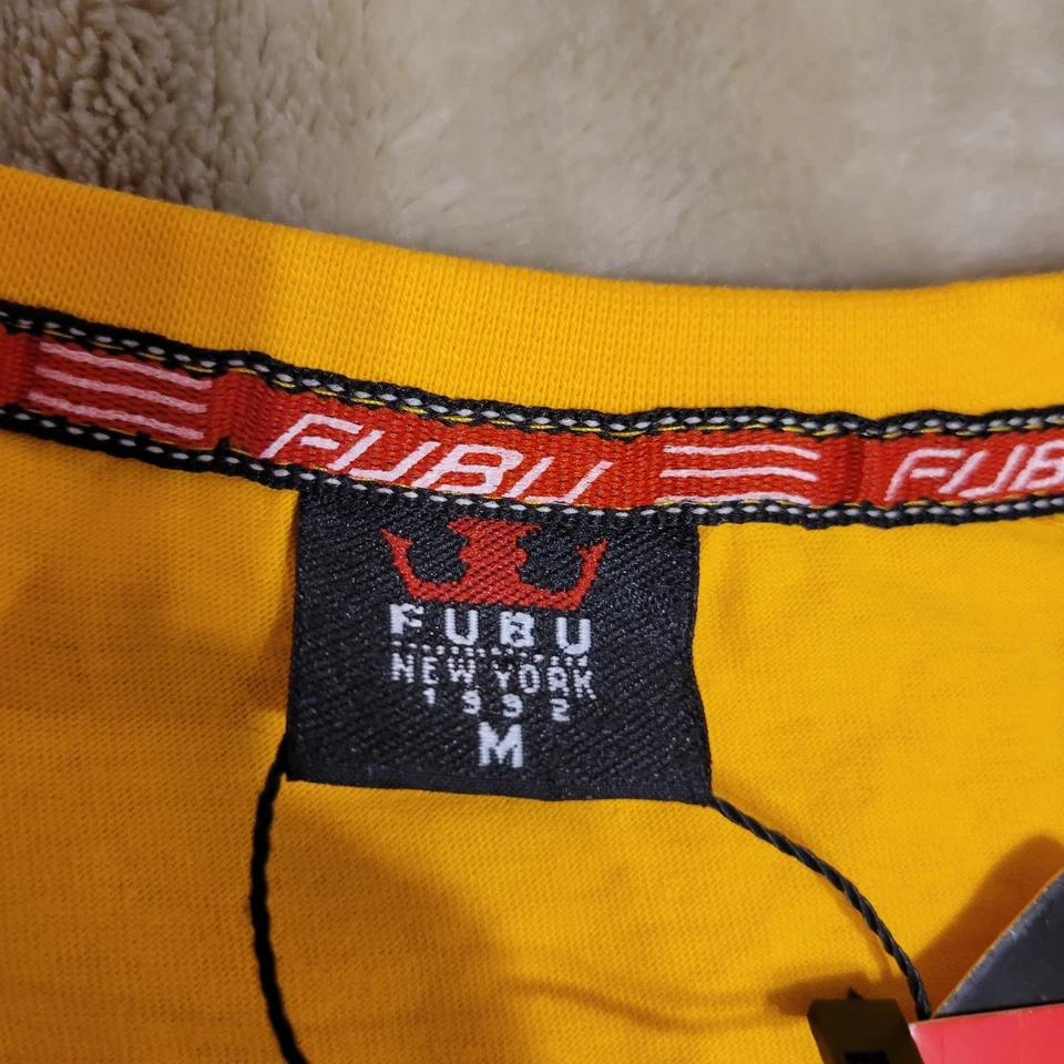NUEVO CON ETIQUETAS FUBU JEANS Niñas Talla M Camiseta Calce Ajustado Amarilla Nueva York Circa 1992 Foto 3 de 4