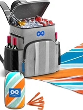 Everlasting Comfort Backpack Cooler & Large Beach Blanket Bundle - Upgrade Your
