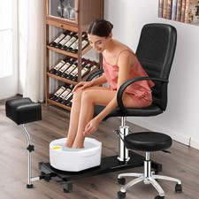 Pedicure Chair with Stool  Bubble Massage Foot Bath 31.4"D x 19.8"W x 51"H New
