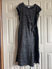 Talbots The Oprah Collection Black/Grey Faux Wrap Dress Size LP