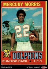 1971 Topps #91 Mercury Morris Dolphins RC West Texas St 3 - VG