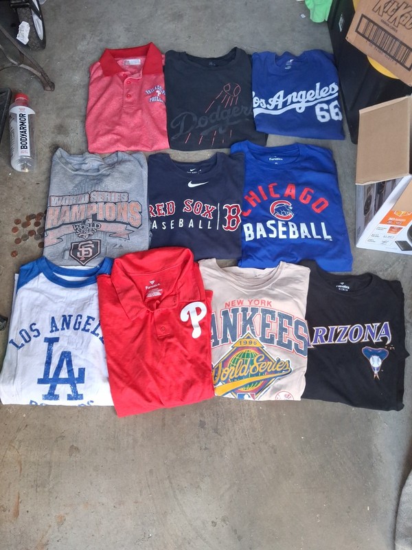 Lot of 10 MLB Tshirt Bundle Dodgers Phillies Yankees Giants Resellers Bundle