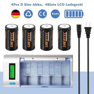 1,2V D Größe 10Ah MONO Wiederaufladbare NiMH Akku Batterie + LCD Ladegerät