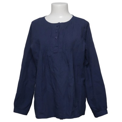Bluse, Größe: XL, Blau, Baumwolle, Einfarbig, Damen #qQE