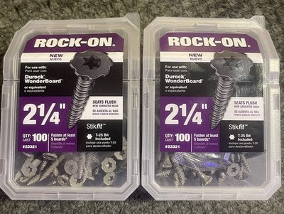 Rock On Climacoat Steel Flat Head Cement Board Screws Set #9 x 2-1/4'' 200 Pack
