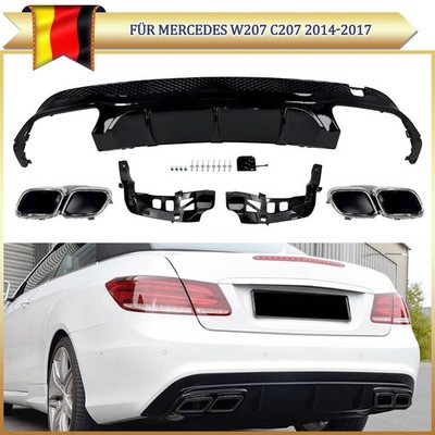 Heckdiffusor Schwarz & Endrohre für Mercedes W207 C207 E550 E400 E63 Diffusor