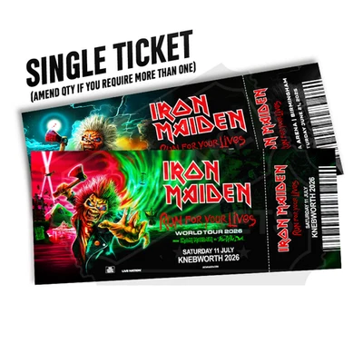 CUSTOM Iron Maiden Mock Ticket Run For Your Lives Tour | Personalized Gift Reveal