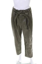 Love, Whit by Whitney Port Womens Olive Faux Leather Pants Size 2 13730373