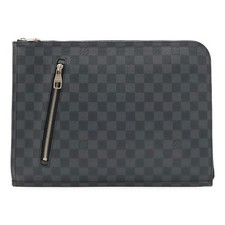 Louis Vuitton Damier Graphite Pochette Document Women Black One Size