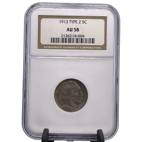 1913 TYPE 2 BUFFALO NICKEL 5C NGC AU58