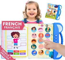 French English Talking Learning Book for Kids 3 Years Old, Learn French Interac