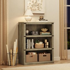 Industrial 3 Shelf Wood Bookcase Bookshelf Storage Display Rack Book Shelving