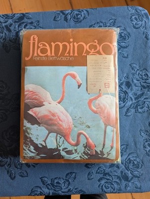 DDR Bettwäsche  Flamingo  original verpackt 1982 Baumwolle Vintage VEB Eppendorf
