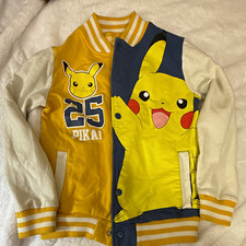 HYBRID Pok mon Pikachu Boys Varsity Jacket 4T Colorblock Snap Pockets