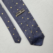 Ermenegildo Zegna Tie Mens One Size Blue Polka Dot 100 Silk Made Italy Classic