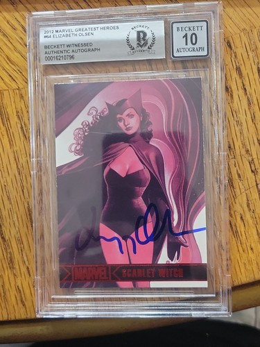 2012 Marvel Greatest Heroes Scarlet Witch Elizabeth Olsen auto BGS authentic 10