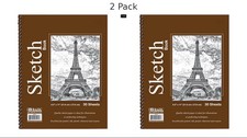 2 Pcs 30 Sheets 8.5" X 11" Side Bound Spiral Premium Sketch Book