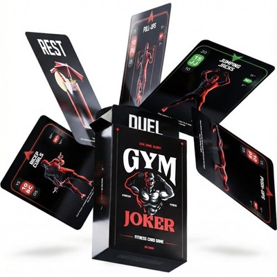 Fitness Card Game - Fun Workout Challenge Deck with Chips & Rings | Turn Exer...