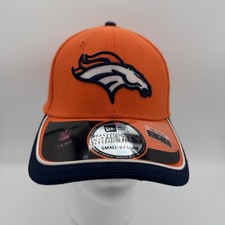New Era 39thirty Denver Broncos Fitted Stretch Hat Cap S/M Embroidered Orange