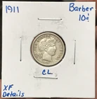 1911 10C Silver Barber Dime XF Details Cleaned