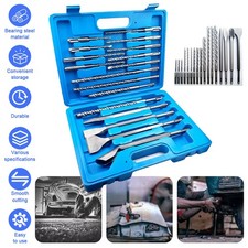17PC SDS Plus Rotary Hammer Drill Bit Chisel Set for Masonry Tile Brick Concrete