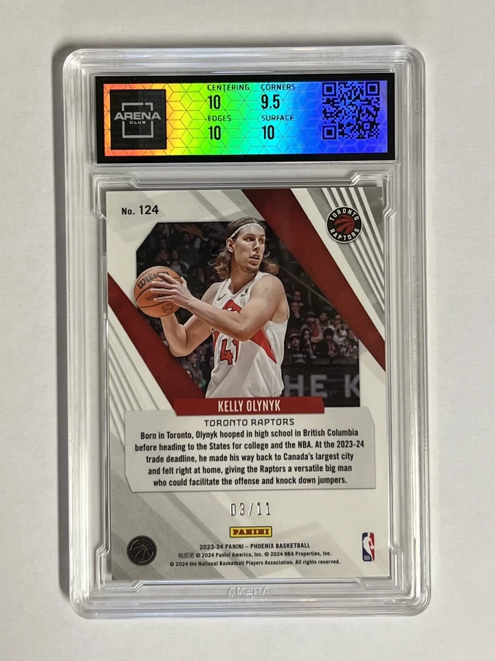 2023-24 Panini Phoenix Red Pandora /11 Kelly Olynyk #124 - Arena Club 10 - Image 2 of 3