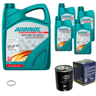 SCT Inspektionspaket 9L ADDINOL GIGA LIGHT MV 0530 LL 5W-30 für Honda Pilot KIA