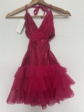 Kelle Sequins Dance / Figure Skating Costume Dress Girls Sz LC Pink Tutu Mesh