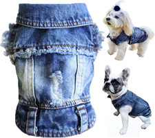 Chaqueta Jean Perro, Chaleco Solapa Denim Azul Abrigo Camiseta Disfraz Lindo Niña Niño Cachorro
