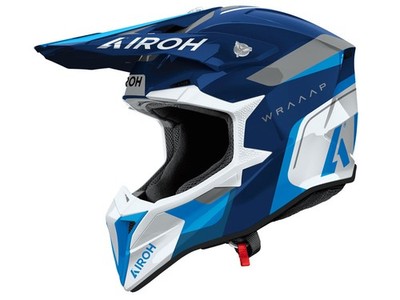 Airoh Wraaap Conquer Motocrosshelm (blau / weiß / schwarz) Gr: M (57)