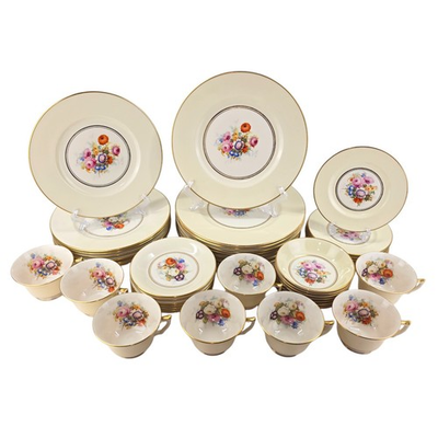 #ad #ad TATLER OF TRENTON CUSTOM FLORAL DESIGN 47 PIECE DISH SET $200.00