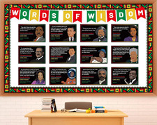 Black History Month Bulletin Board Set Words of Wisdom Classroom Decorations Afr