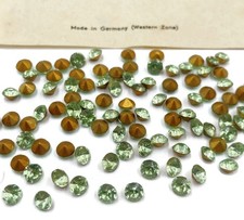 50 Vintage Germany Western Zone Peridot Glass 4.5mm. Chaton Rhinestones 920A