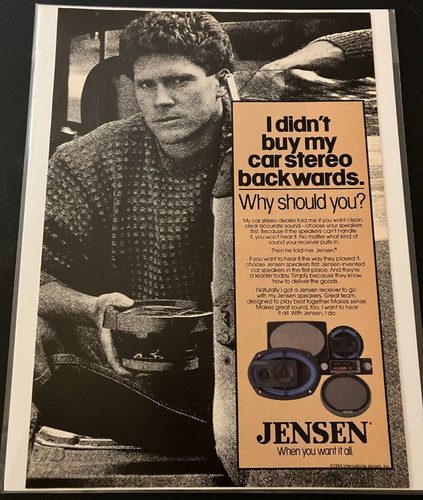1984 Jensen Car Audio - Vintage Original Color Print Ad / Wall Art - CLEAN