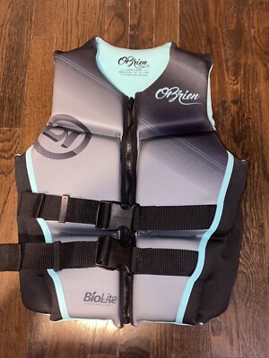 O'Brien Women's Flex V-Back Life Jacket Aqua - Size XSMALL - Teal Gray Black
